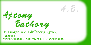 ajtony bathory business card